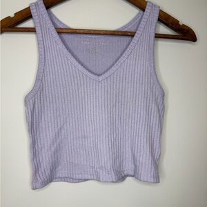 American Eagle Outfitters Light Purple Ribbed Tank Top